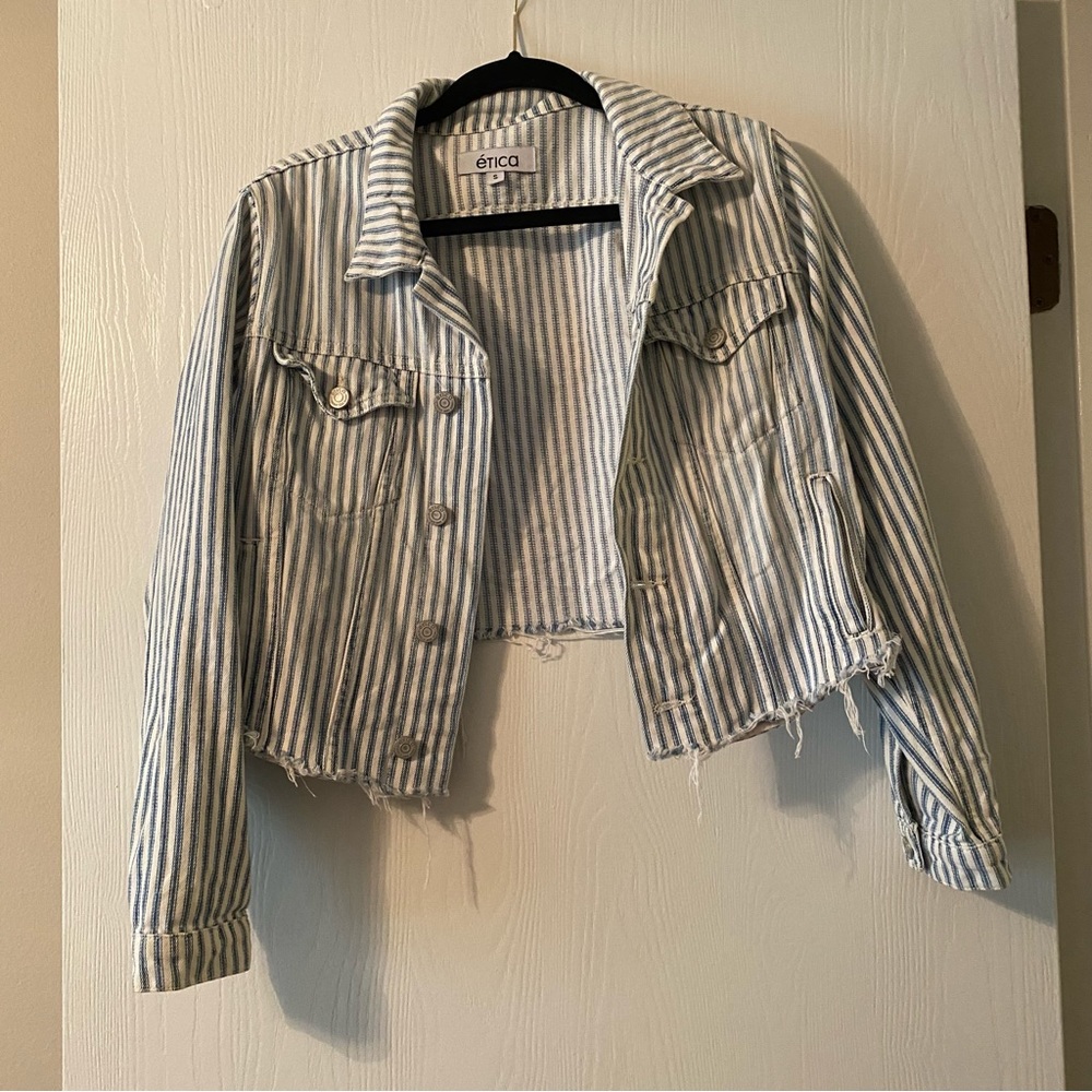 Etica Cropped Stripped Jacket